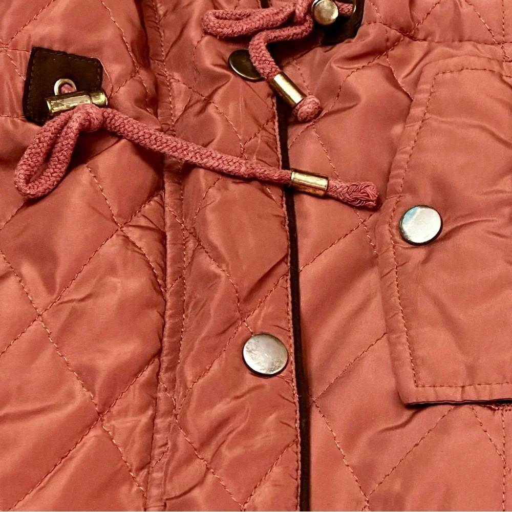 Love Tree Sz M Puffer Draw String Vest Gorpcore Crunchy Cozy Fall Pumpkin Patch